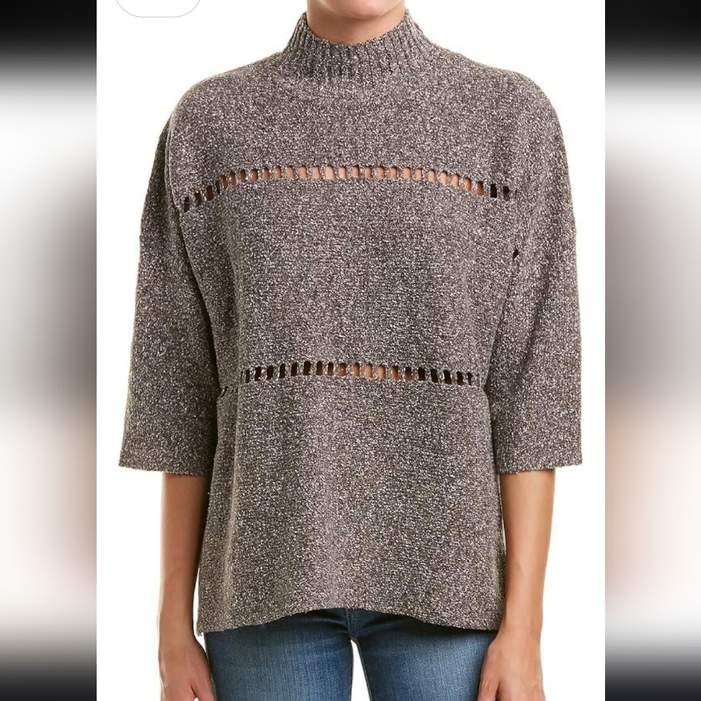 French Connection Millie Mozart Solid Knits Cotton Sweater Size Large